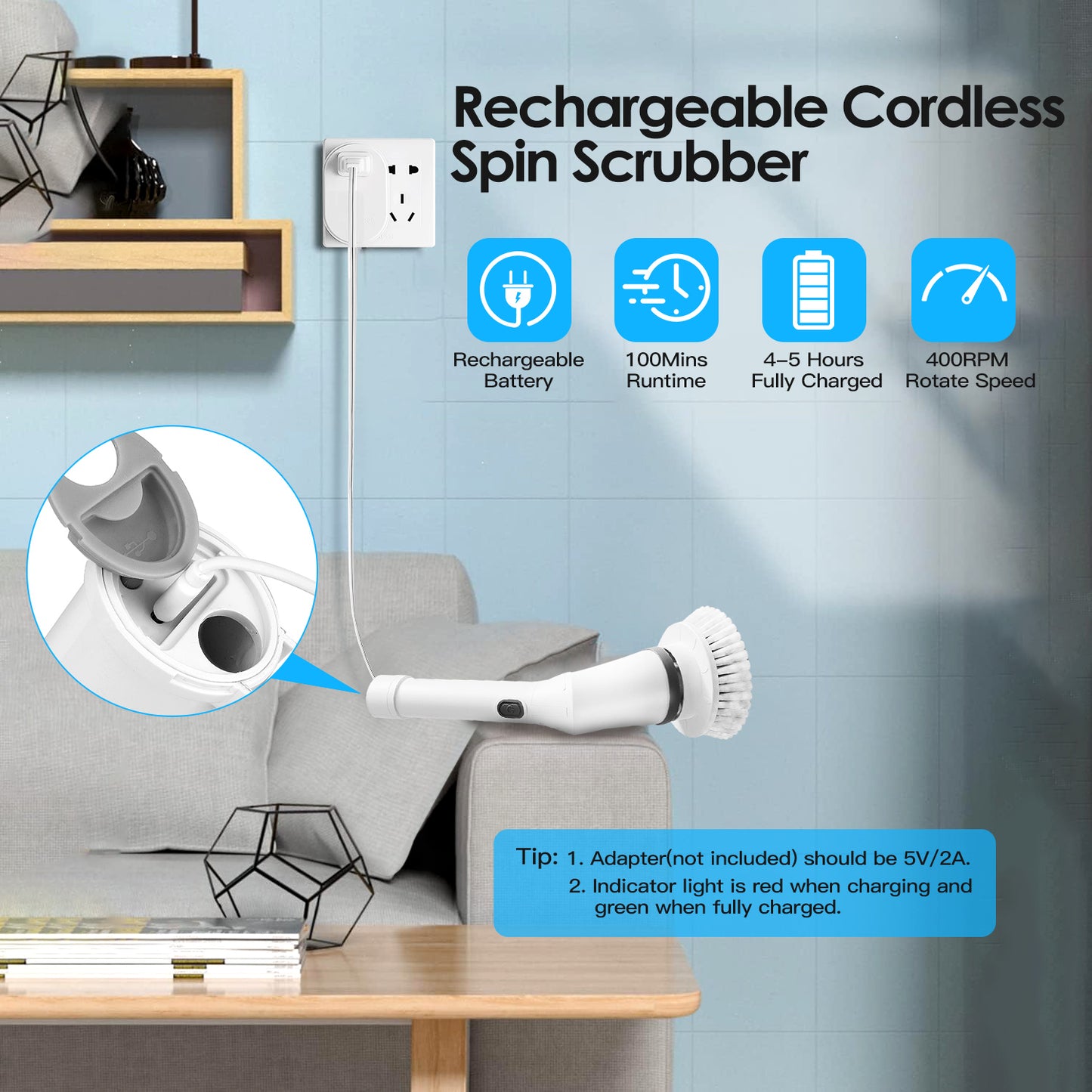 Rechargeable Electric Spin Scrubber
