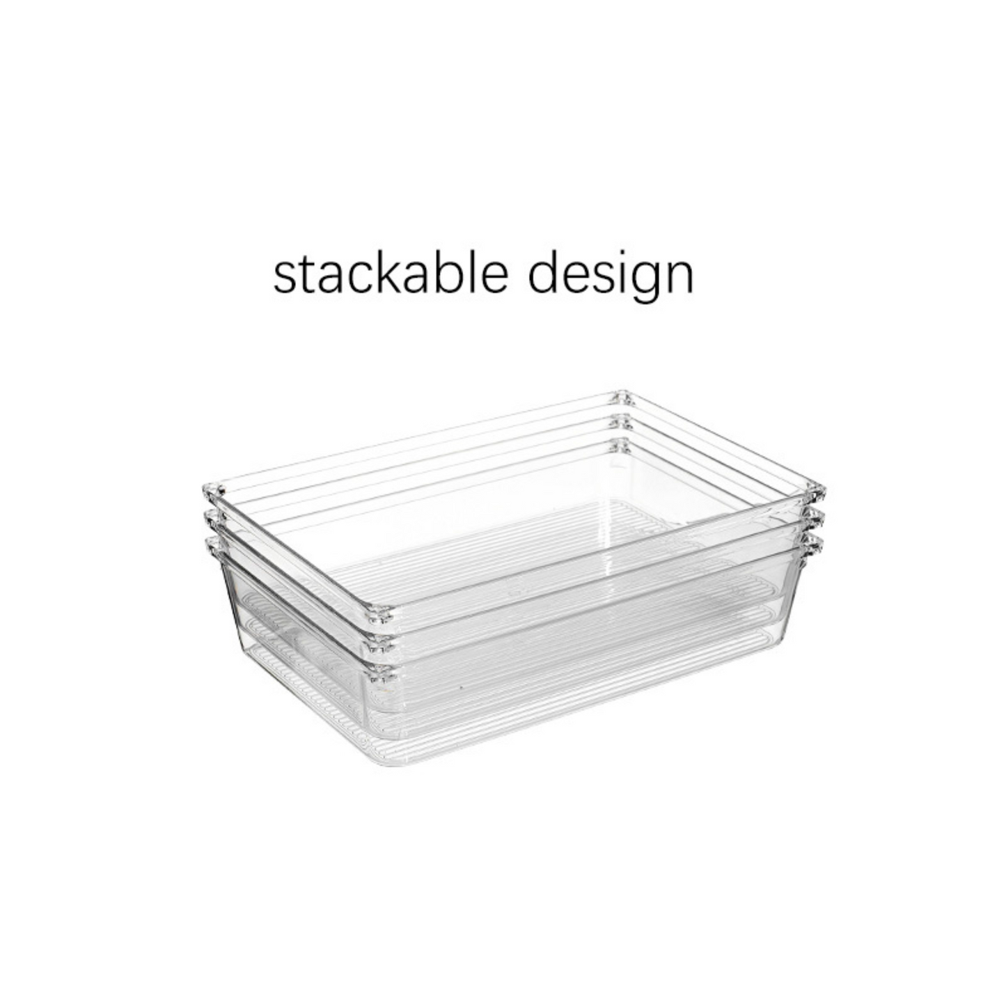 8pc Clear Drawer Organiser Set