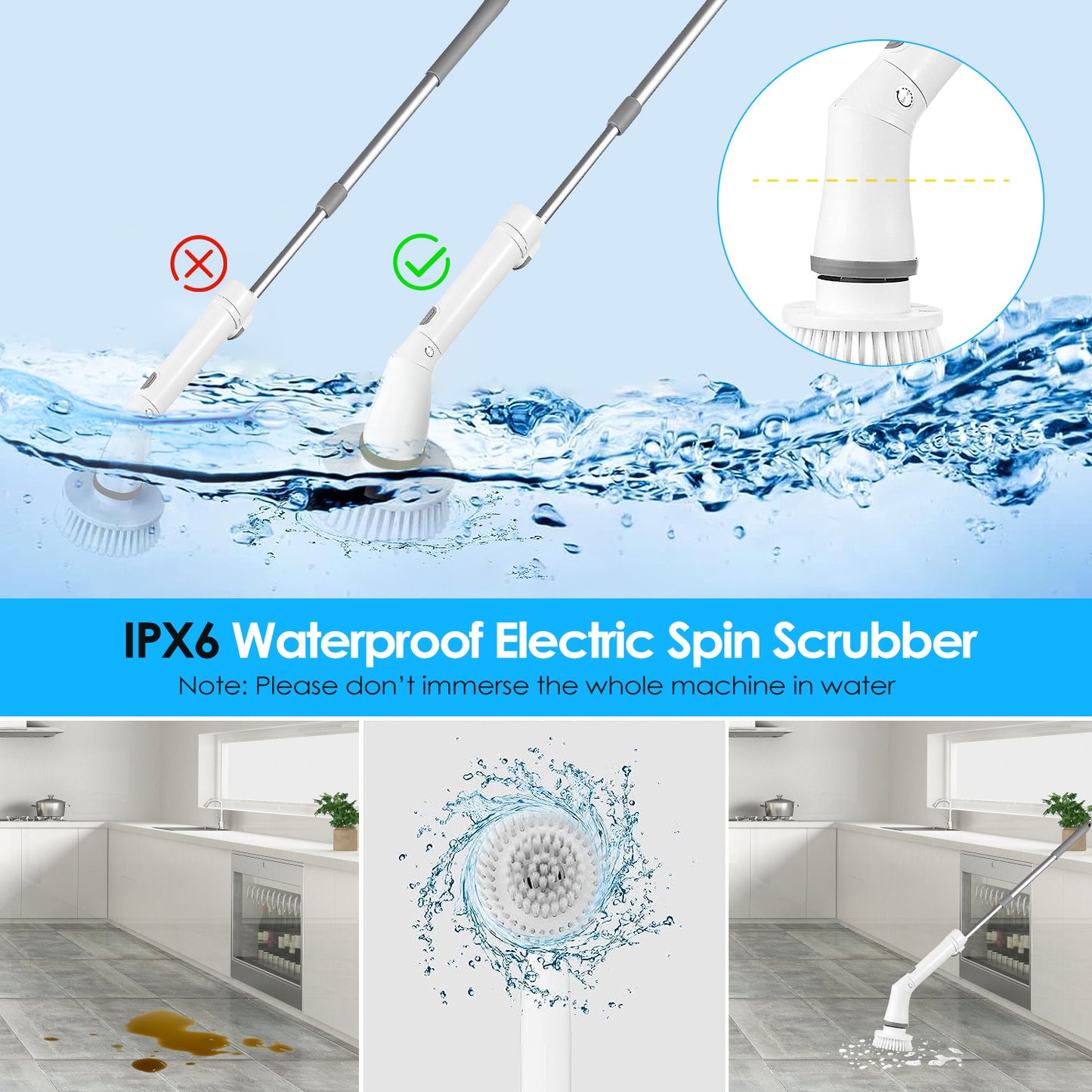 Rechargeable Electric Spin Scrubber